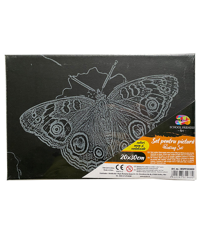 PANZA PREDESENATA PE SASIU NEAGRA 20 x 30 CM FLUTURI 2 SF ART PIGNA PANZA PREDESENATA PE SASIU NEAGRA 20 x 30 CM FLUTURI 2 SF ART PIGNA